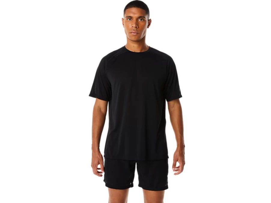 ASICS Men's Performance Black Jacquard Short Sleeve Active Top