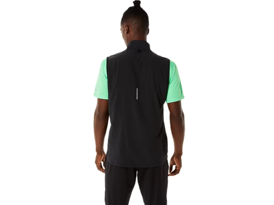 ASICS Men's Lite-Show Vest in Performance Black Heather/P. Black - High-Visibility Running Safety Vest