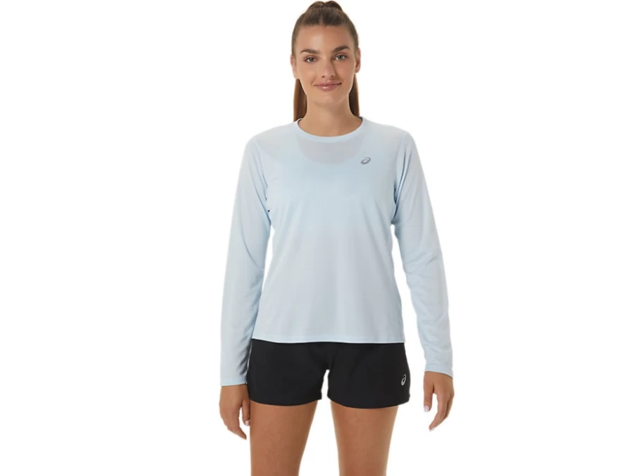 ASICS Women's Sky Blue Long Sleeve Silver Top