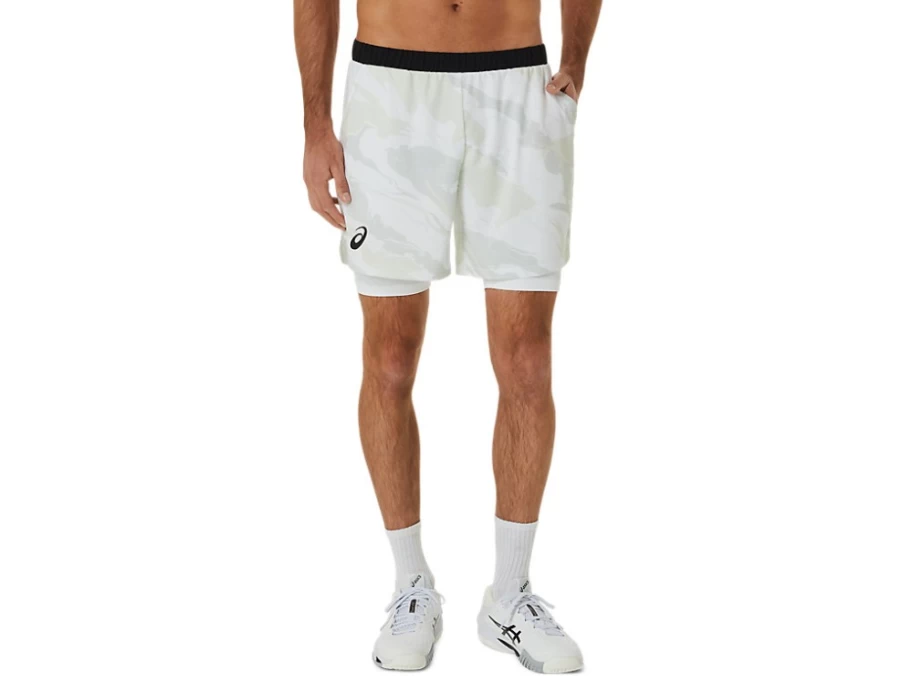 ASICS Men's 7 Inch Short with Match Graphic in Brilliant White