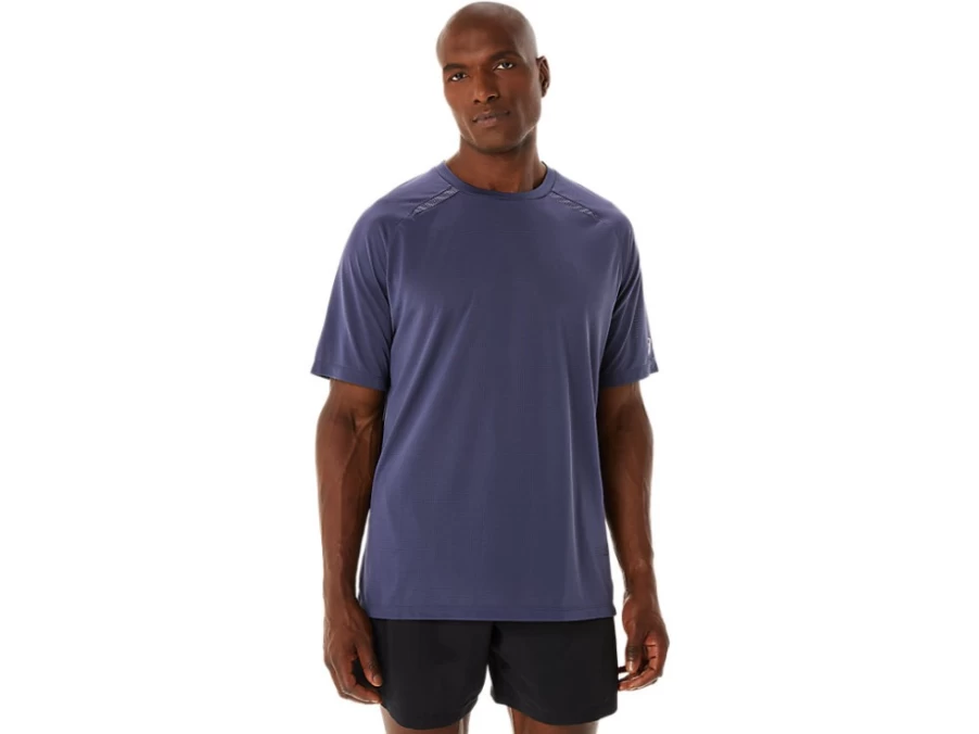 ASICS Men's Indigo Fog Jacquard Short Sleeve Active Top