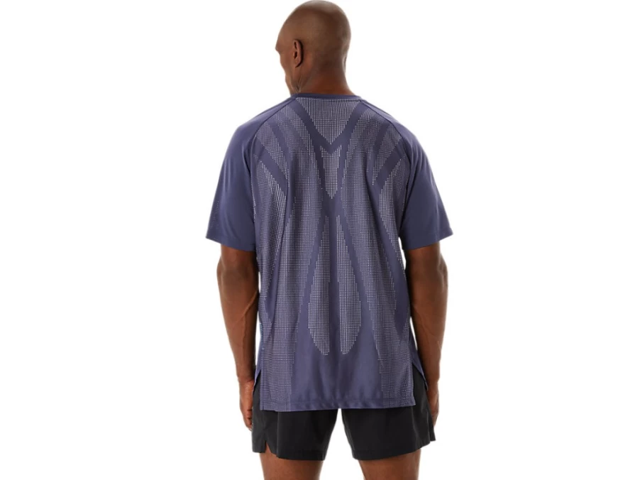ASICS Men's Indigo Fog Jacquard Short Sleeve Active Top