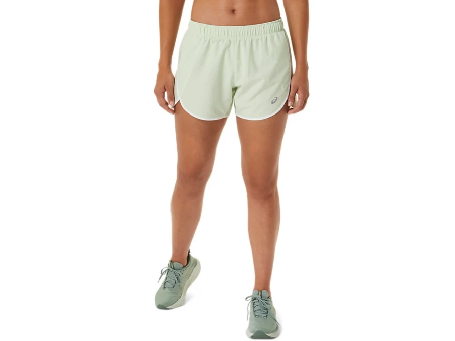 ASICS Women's Whisper Green Icon 4 Inch Shorts - Lightweight Running Shorts for Women