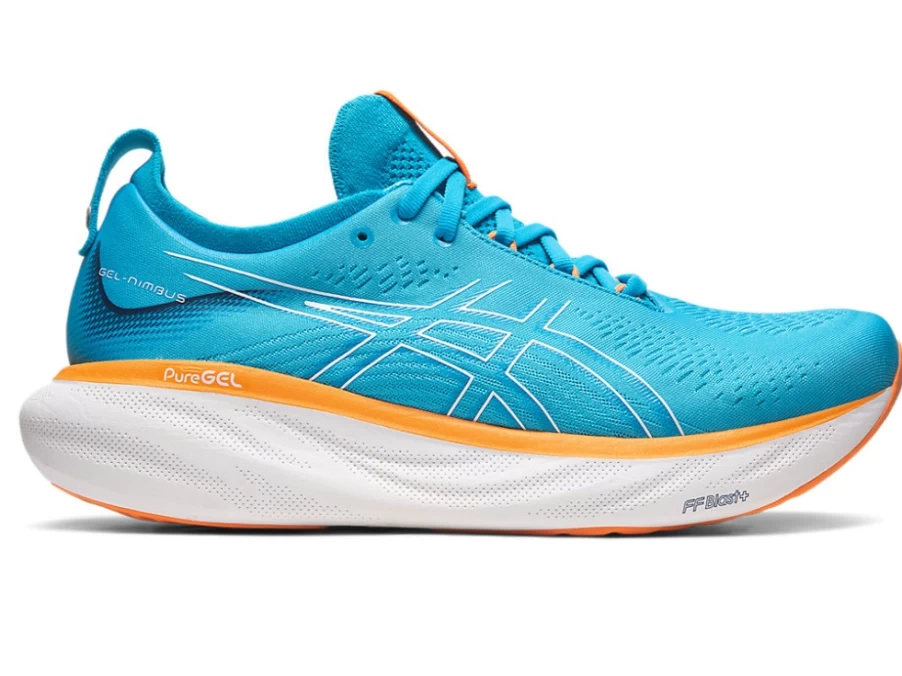 ASICS Gel-Nimbus 25 Men's Running Shoes - Island Blue/Sun Peach