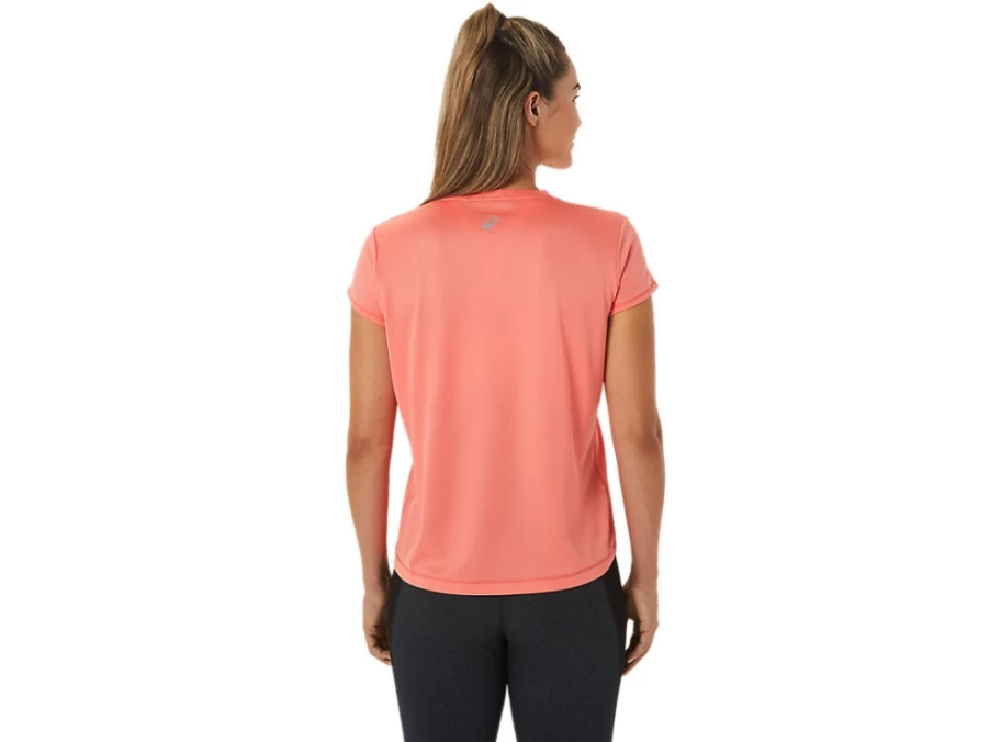 ASICS Women's Fujitrail Logo Short Sleeve Top in Papaya