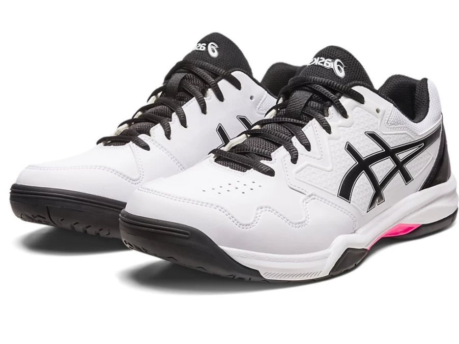 ASICS Men's Gel-Dedicate 7 Hardcourt Tennis Shoes in White/Hot Pink