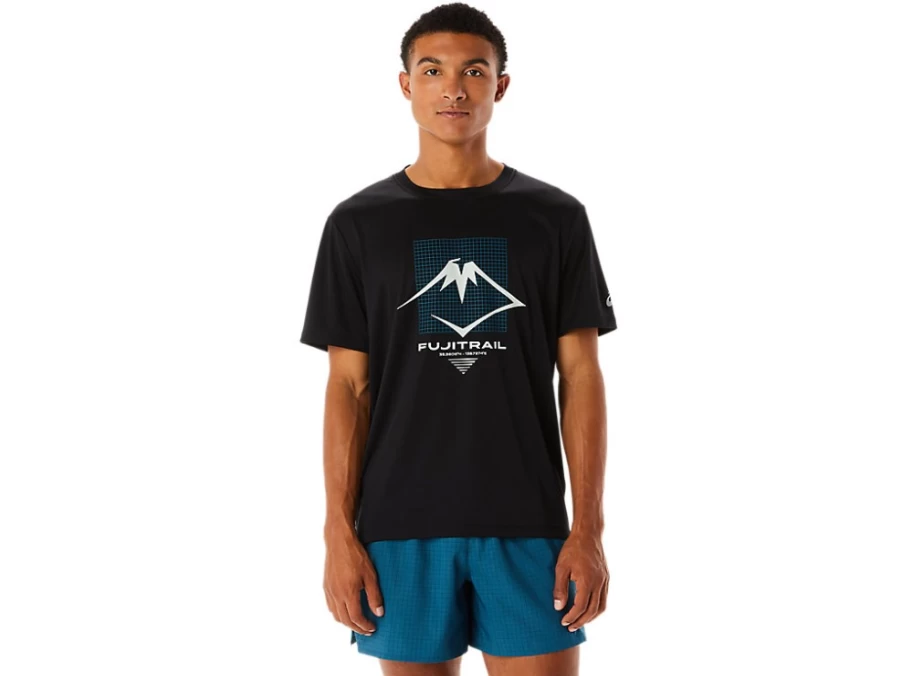 ASICS Fujitrail Men's Performance Black Short Sleeve Running Top