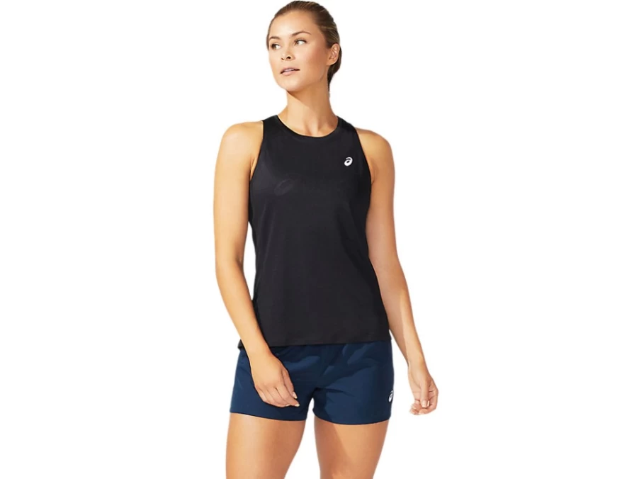 ASICS Women's Performance Black Silver Tank Top