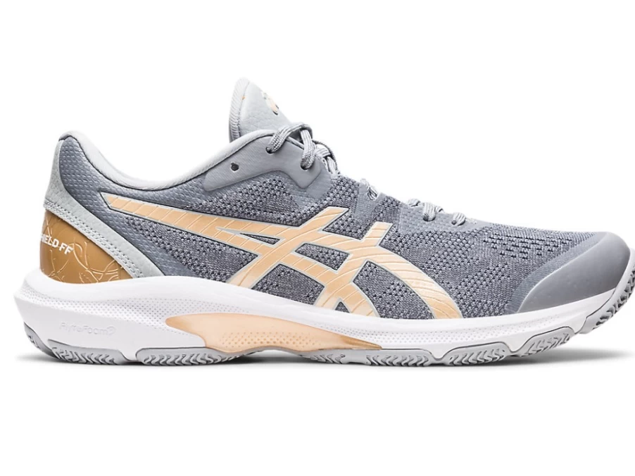 ASICS Women's Netburner Shield Running Shoes in Piedmont Grey/Champagne