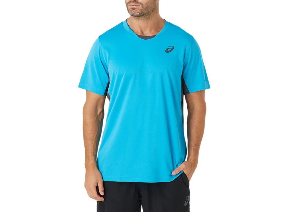 ASICS Men's Performance Tee Shirt - Island Blue Athletic Training T-Shirt