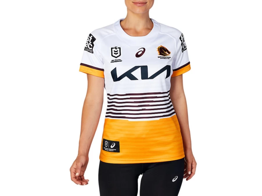 ASICS Women's Brisbane Broncos Replica Away Jersey - Brilliant White