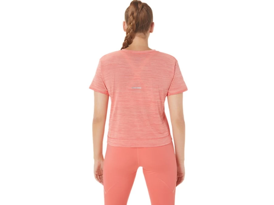 ASICS Women's Race Crop Top in Papaya/Guava - Lightweight Running Shirt for Training & Fitness