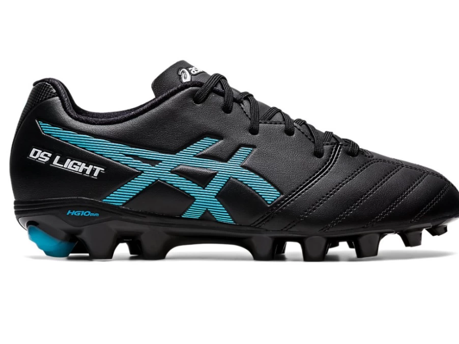 ASICS Kids Ds Light Jr Soccer Cleats - Black/Aquarium Youth Football Shoes