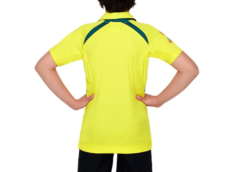 ASICS Kids' Cricket Australia Replica ODI Home Shirt - Blazing Yellow Youth Jersey