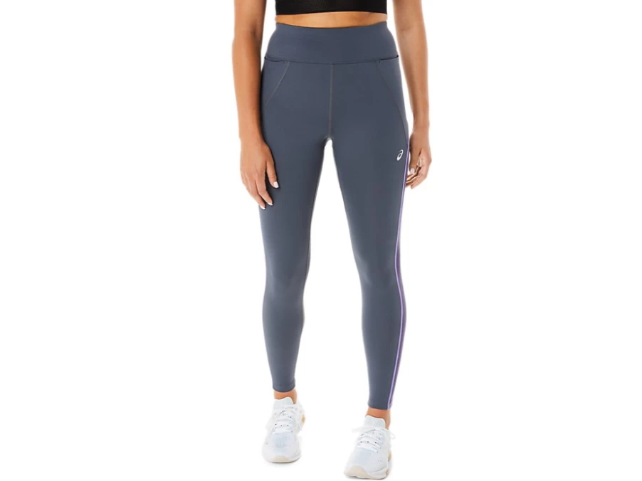 ASICS Women's Carrier Grey Mesh Panel Training Tight – Breathable Workout Leggings