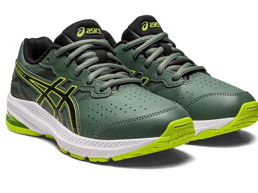 ASICS GT-1000 Kids' Running Shoes in Ivy/Black - Synthetic Leather & Gel Cushioning