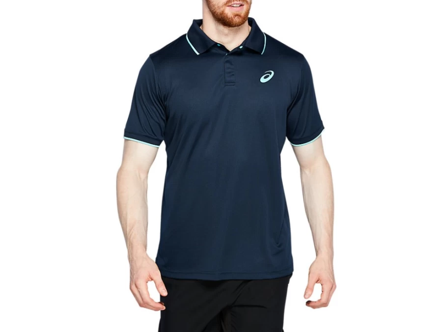 ASICS Men's French Blue Houndstooth Polo Shirt