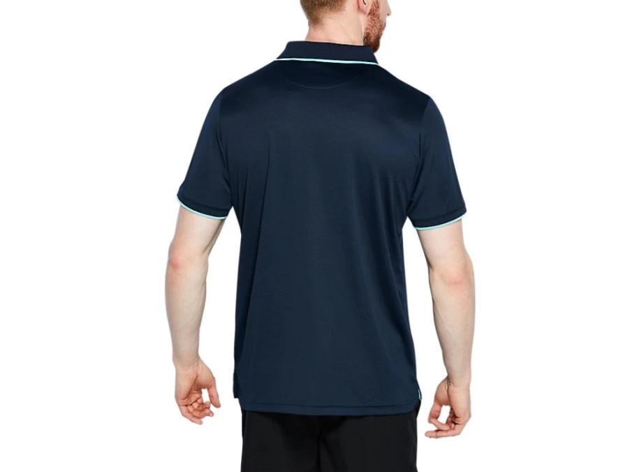 ASICS Men's French Blue Houndstooth Polo Shirt