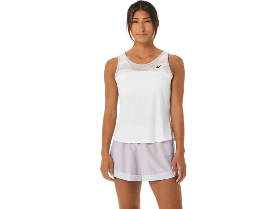 ASICS Women's Court Graphic Tank Top - Dusk Violet & Brilliant White Tennis Apparel