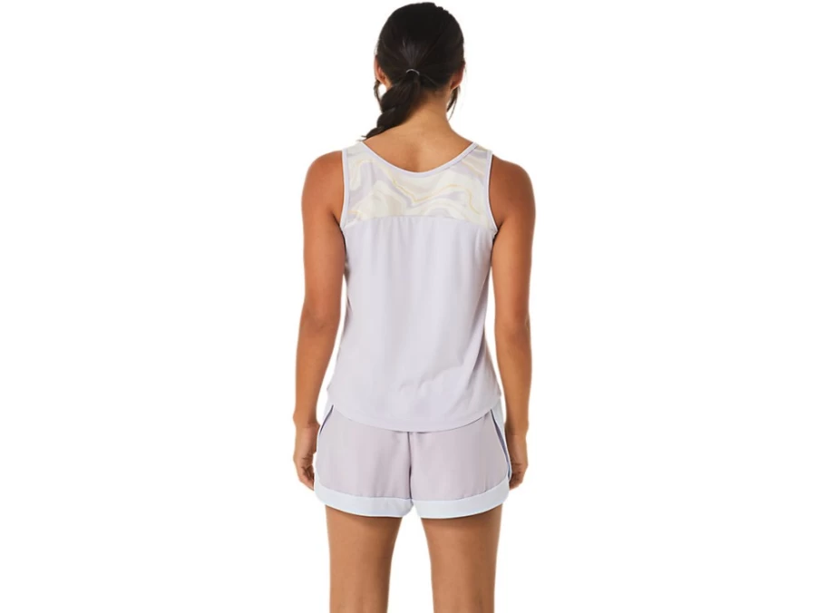 ASICS Women's Court Graphic Tank Top - Dusk Violet & Brilliant White Tennis Apparel