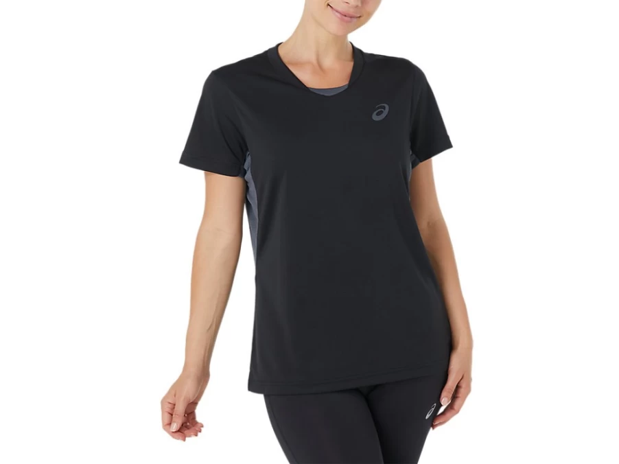 ASICS Women's Performance Tee Shirt in Performance Black - Athletic Workout Top
