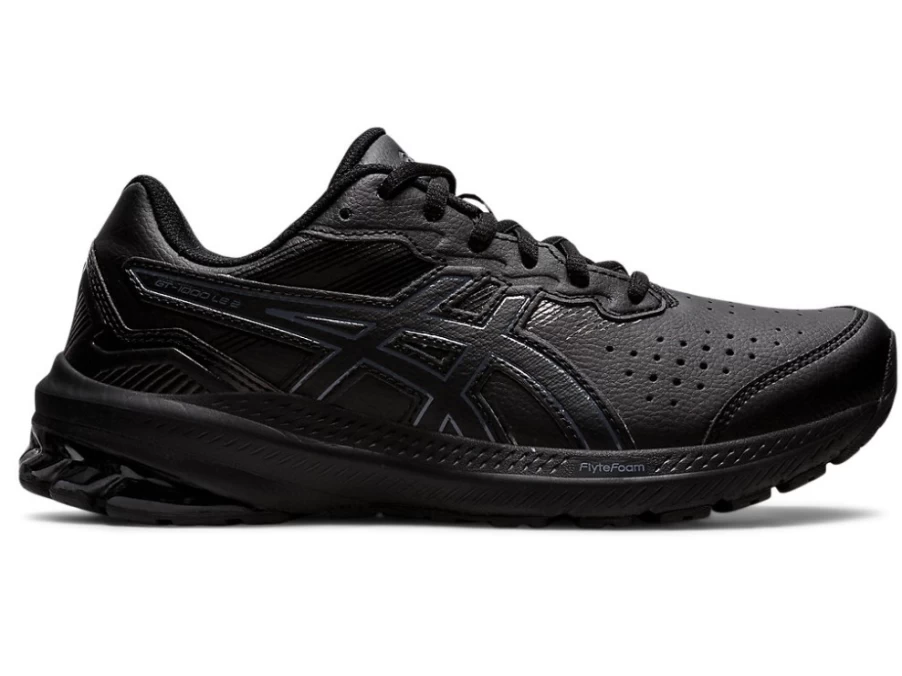 ASICS GT-1000 2 (D Wide) Women's Leather Running Shoes - Black/Black