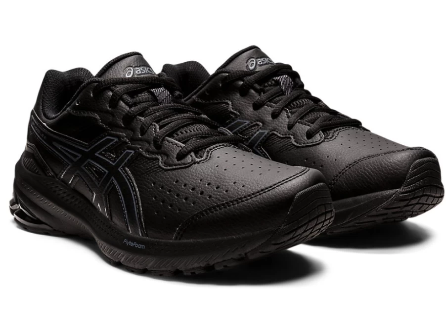ASICS GT-1000 2 (D Wide) Women's Leather Running Shoes - Black/Black