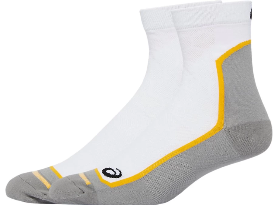 ASICS Men's Road Quarter Socks - Brilliant White Running Athletic Socks