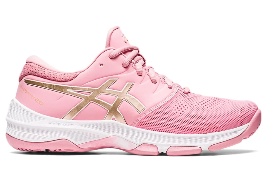 ASICS Women's Gel-Netburner 20 D Wide Tennis Shoes in Fruit Punch/Champagne