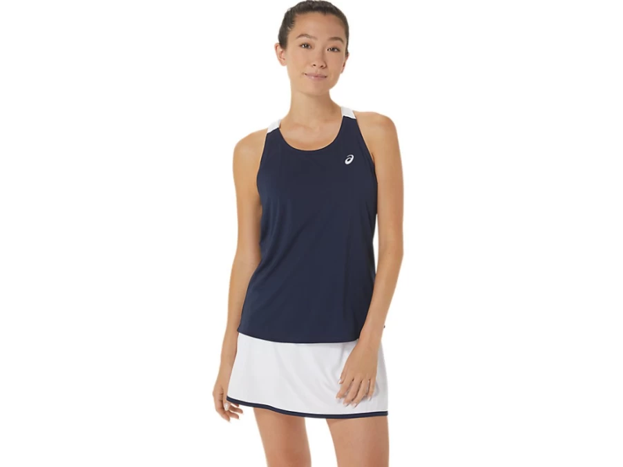 ASICS Women's Court Tank Top - Midnight/Brilliant White Tennis Apparel