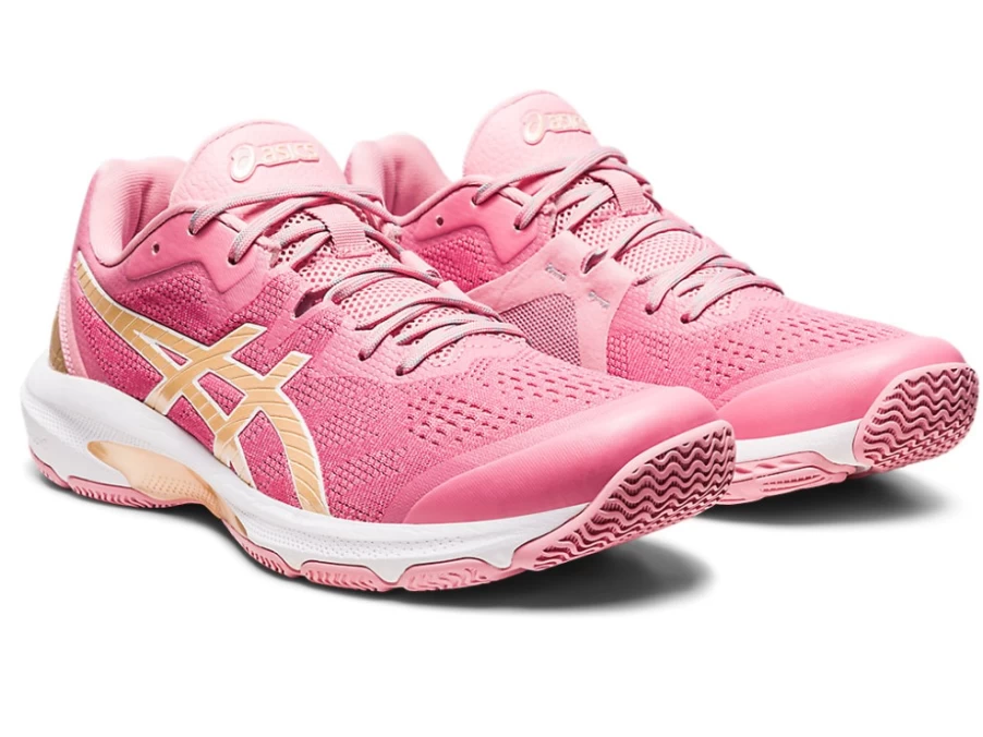 ASICS Women's Netburner Shield Running Shoes in Fruit Punch/Champagne Color