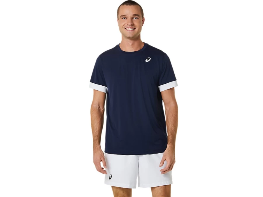 ASICS Men's Midnight/Brilliant White Court Short Sleeve Tennis Top