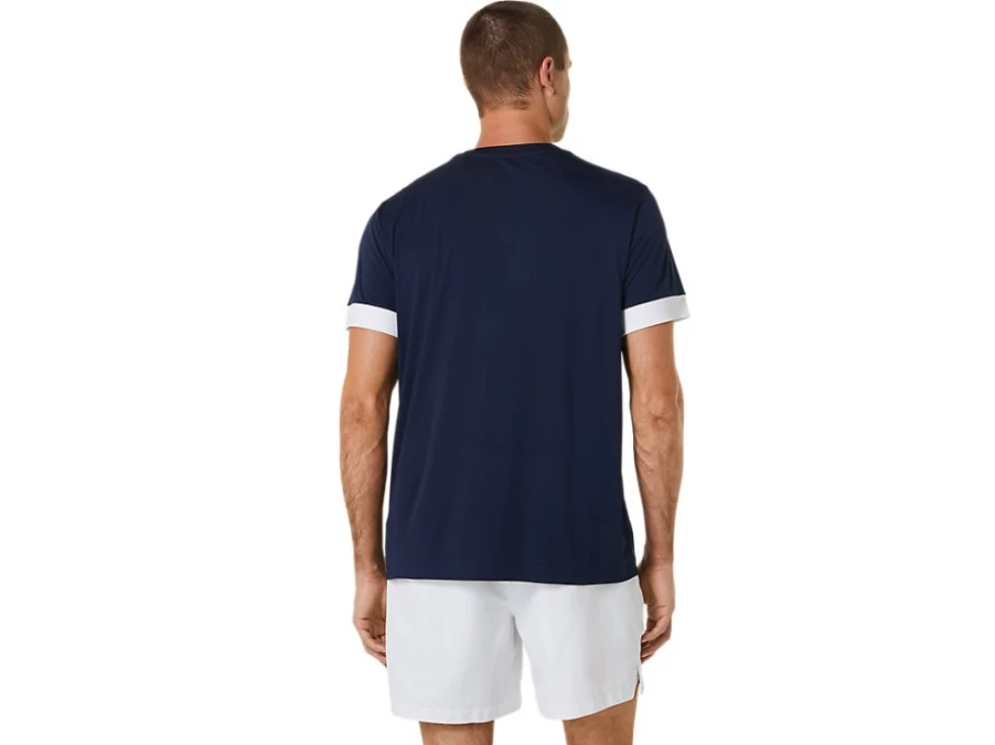 ASICS Men's Midnight/Brilliant White Court Short Sleeve Tennis Top