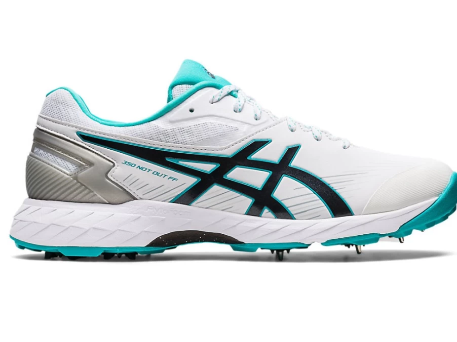 ASICS Men's White/Sea Glass Cricket Shoes 350 Not Out FF