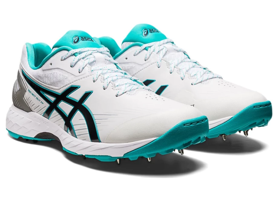 ASICS Men's White/Sea Glass Cricket Shoes 350 Not Out FF