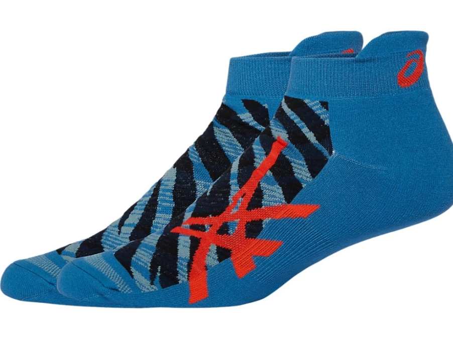ASICS Men's Road Graphic Low Sneakers in Azure/Cherry Tomato Color
