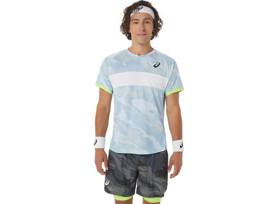 ASICS Men's Match Graphic Short Sleeve T-Shirt in Soft Sky
