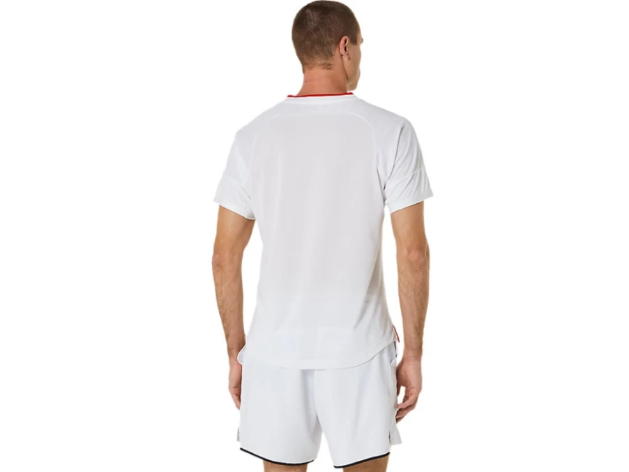 ASICS Men's Match Short Sleeve Top in Brilliant White - Lightweight Performance Shirt