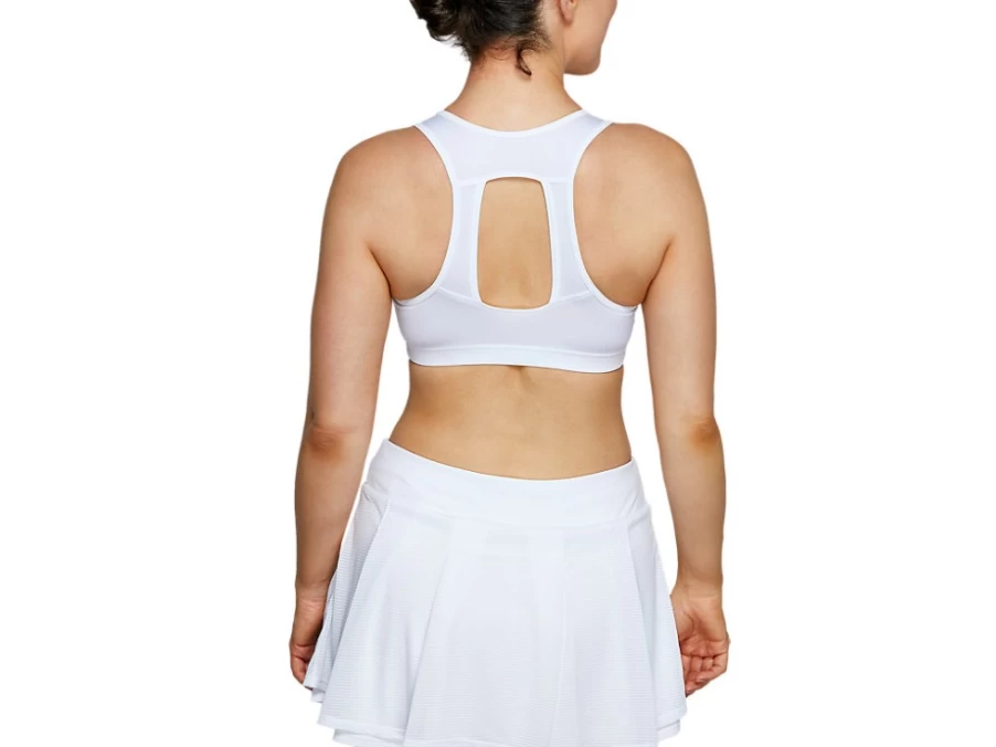ASICS Women's Tennis Sports Bra in Brilliant White – High Support & Comfort for Active Play