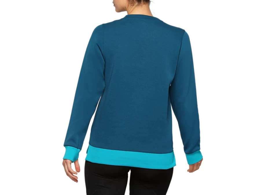 ASICS Womens Cricket Australia Crew Fleece Jacket - Deep Sea Teal