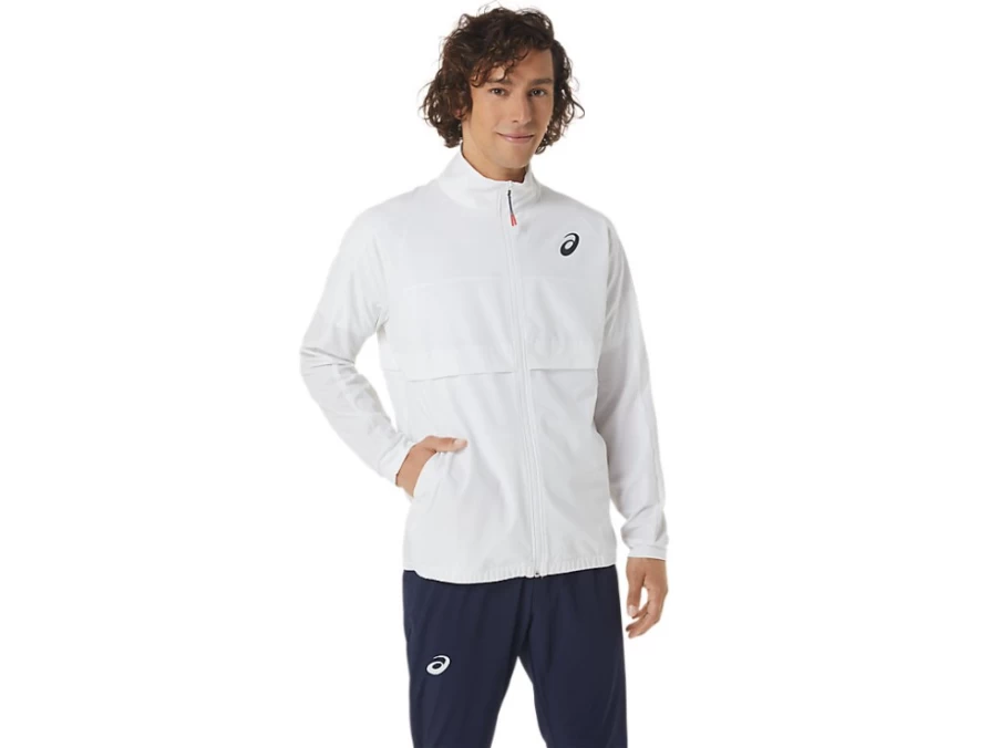 ASICS Men's Match Jacket in Brilliant White - Lightweight Performance Sportswear