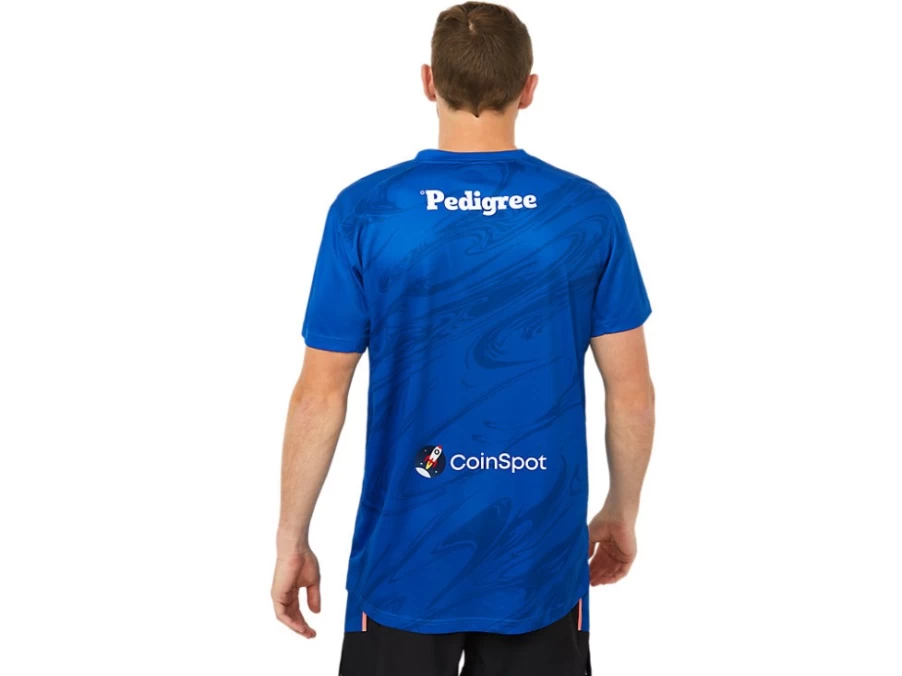 ASICS Men's Electric Blue Western Bulldogs Training Tee - Official Team Apparel
