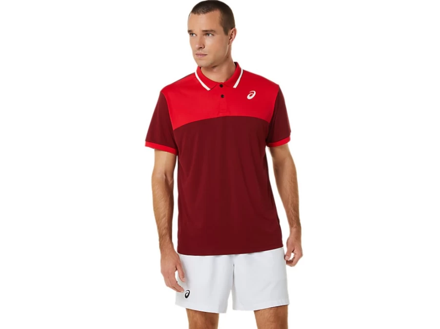 ASICS Men's Beet Juice/Classic Red Court Polo Shirt