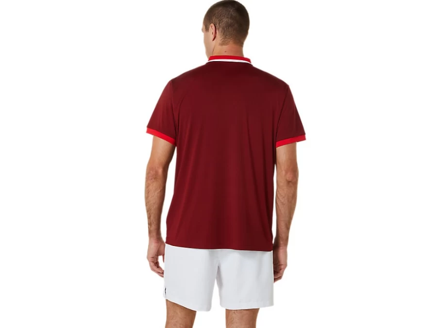 ASICS Men's Beet Juice/Classic Red Court Polo Shirt