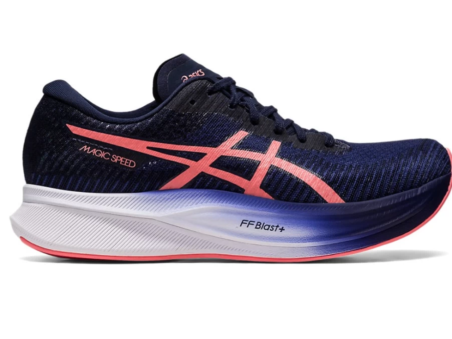ASICS Women's Magic Speed 2 Running Shoes - Indigo Blue/Papaya