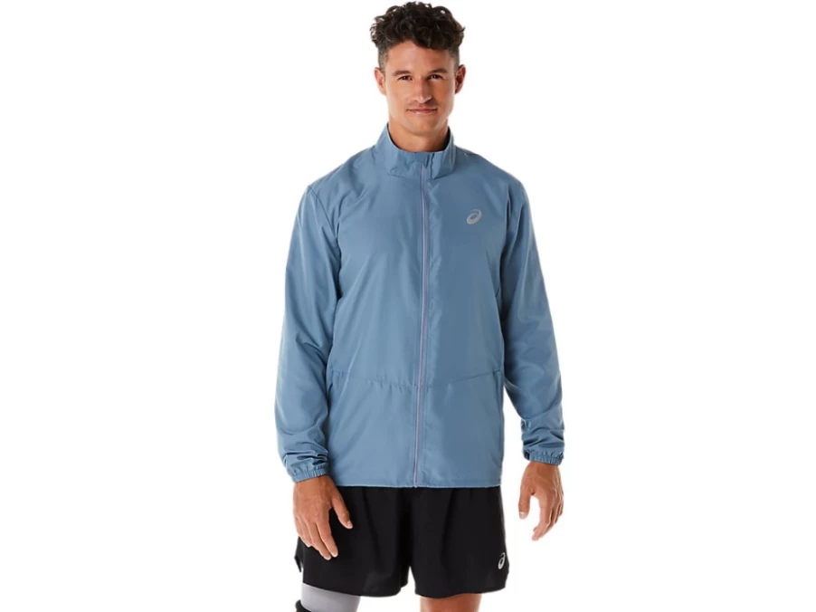 ASICS Men's Steel Blue Silver Jacket – Lightweight Athletic Outerwear