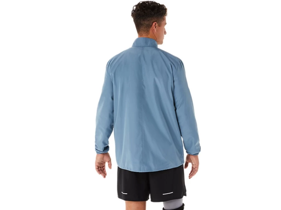 ASICS Men's Steel Blue Silver Jacket – Lightweight Athletic Outerwear