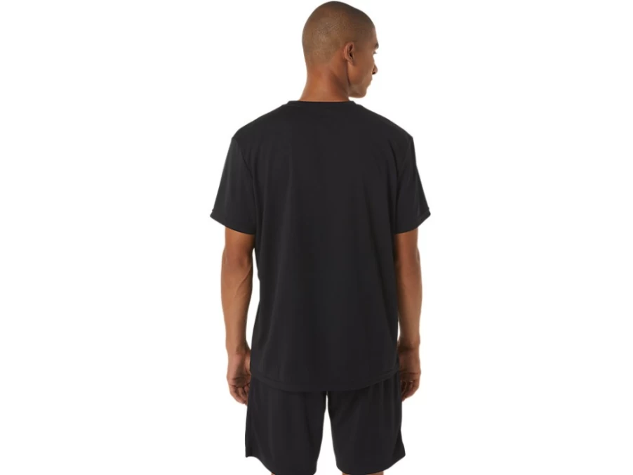 ASICS Men's Hex Graphic Dry Short Sleeve T-Shirt in Performance Black & Island Blue