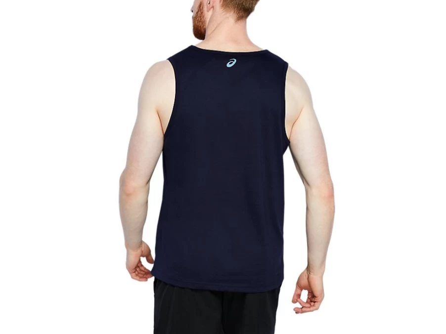 ASICS Men's Peacoat Logo Tank Top - Athletic Comfort Fit