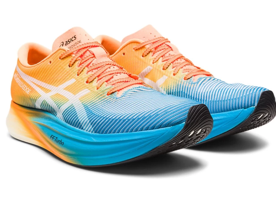 ASICS Metaspeed Edge+ Running Shoes for Men - Island Blue/Orange Pop